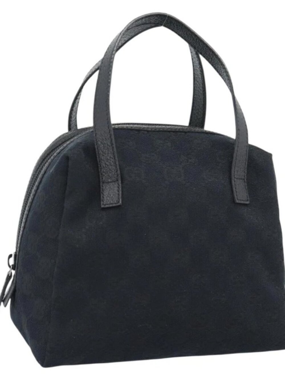 GUCCI GG Canvas Hand Bag Black 124542 Auth